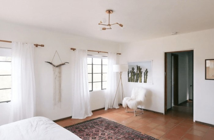 Dormitorio en el alquiler de Airbnb de Joshua Tree House