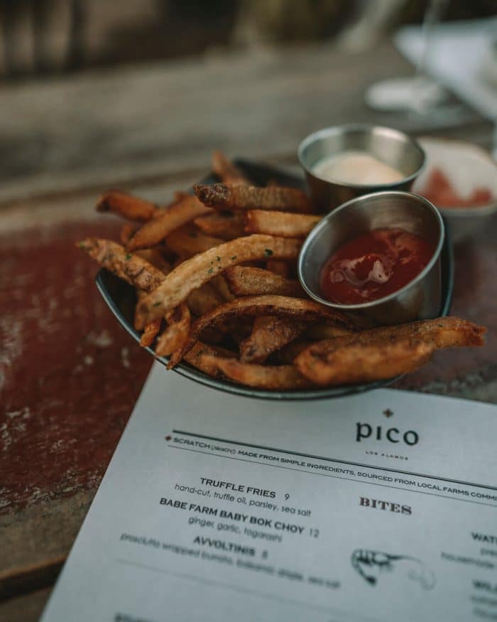 Patatas fritas con trufa en el restaurante Pico