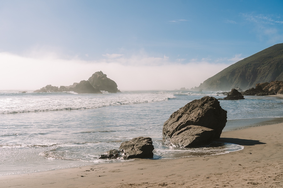 Pfeiffer Beach para el blog de viaje por carretera de Big Sur