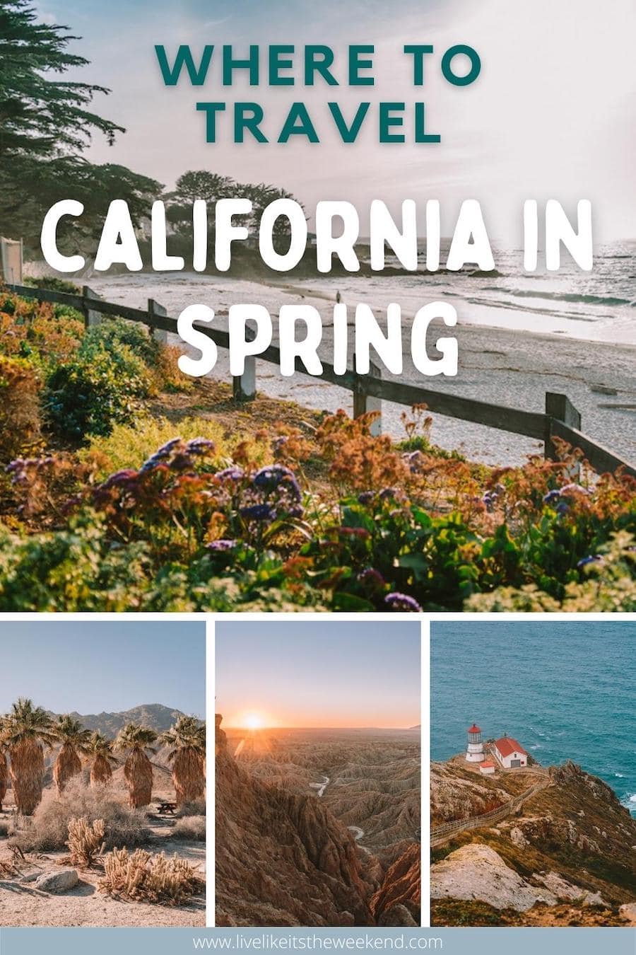 portada de pin para California en la publicación de blog de primavera
