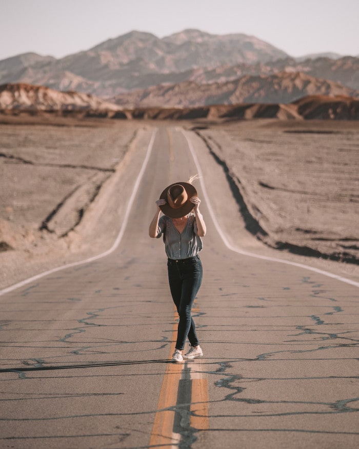 Michelle Halpern en Death Valley en invierno