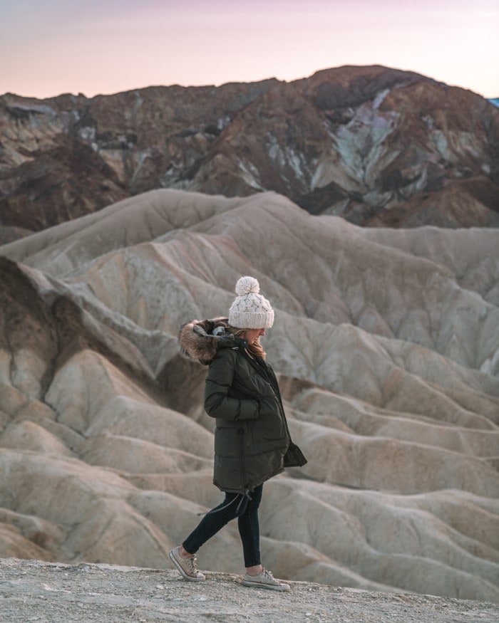 Michelle Halpern en Death Valley en invierno