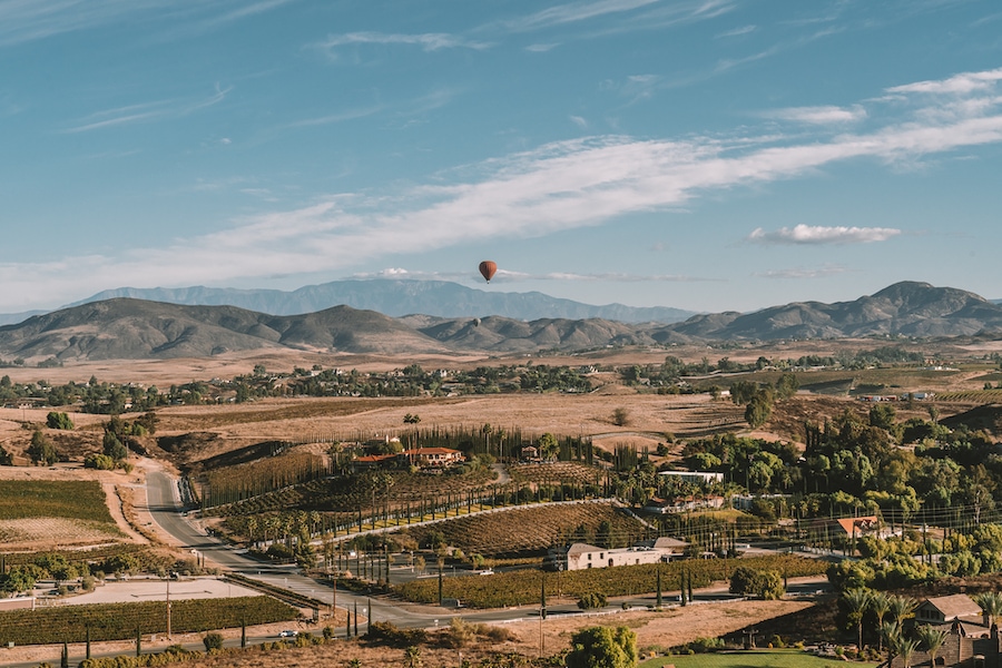 Globo aerostático sobre Temecula