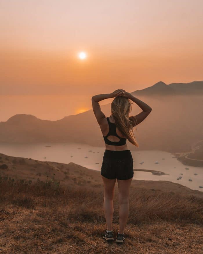 Puesta de sol sobre Cat Harbor, Catalina