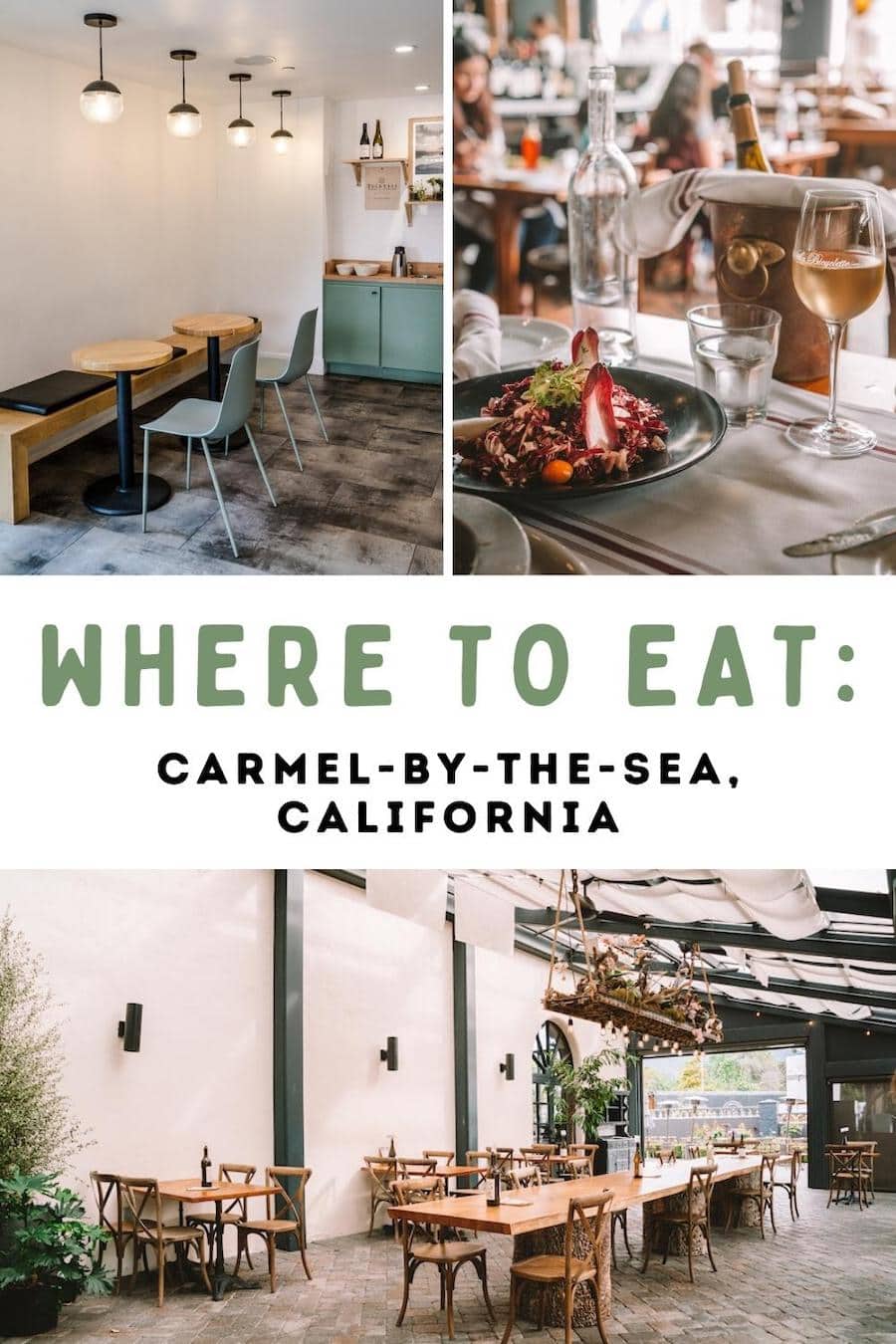 Portada del pin de la publicación del blog de los mejores restaurantes de Carmel