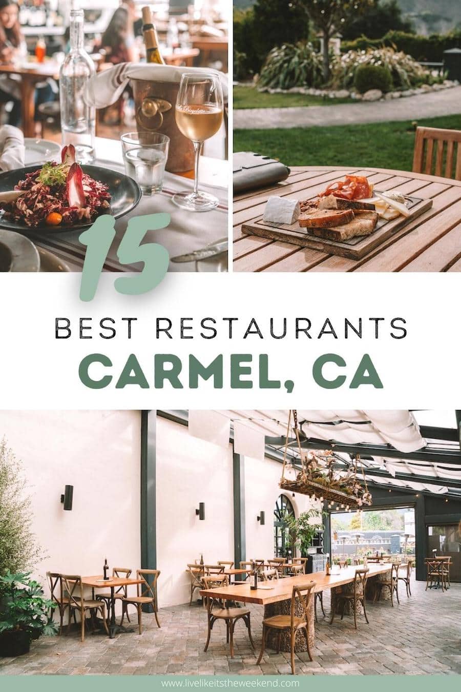 Portada del pin de la publicación del blog de los mejores restaurantes de Carmel