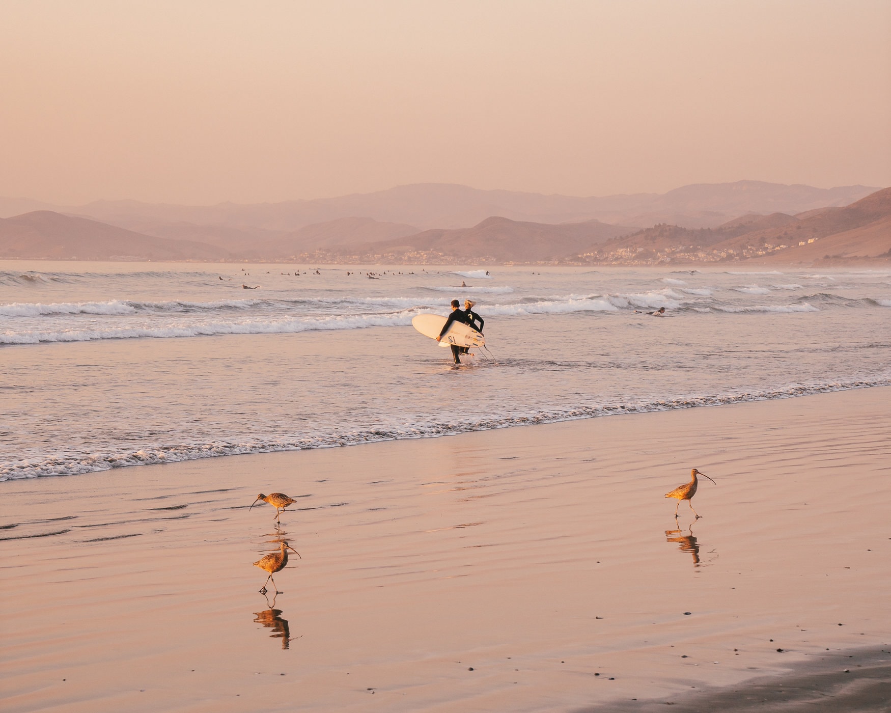Surfistas en Morro Bay