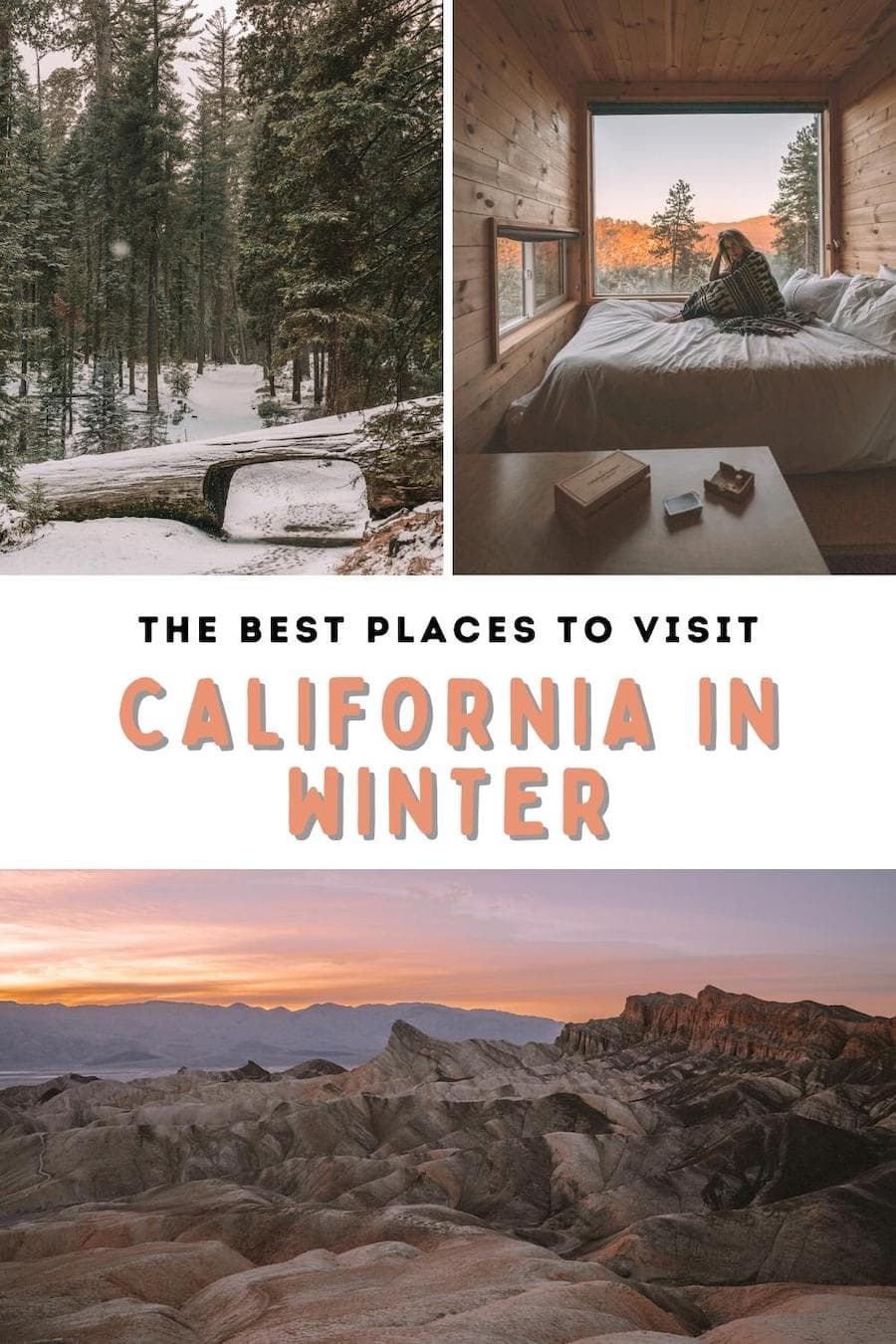 Portada de pin para publicación de blog de California en invierno